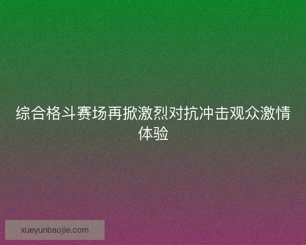综合格斗赛场再掀激烈对抗冲击观众激情体验