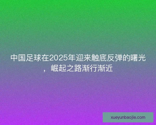中国足球在2025年迎来触底反弹的曙光，崛起之路渐行渐近